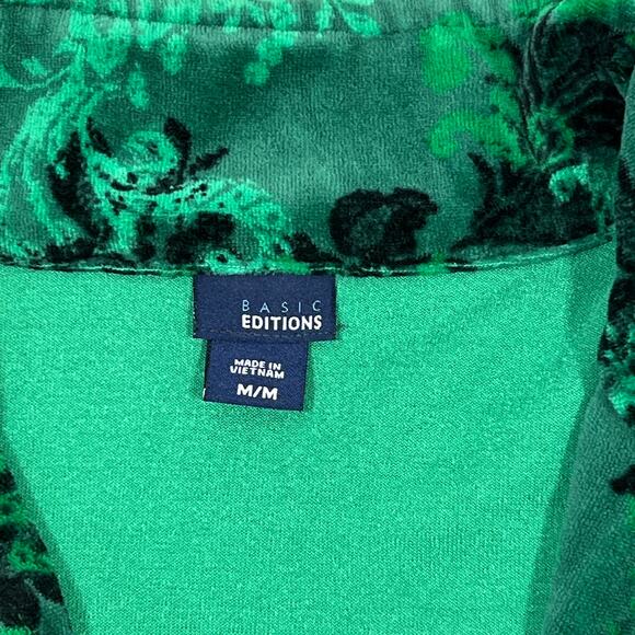 Y2K Velour Track Jacket Women's Medium Green Black Punk Skater Grunge Whimsigoth - Picture 3 of 10